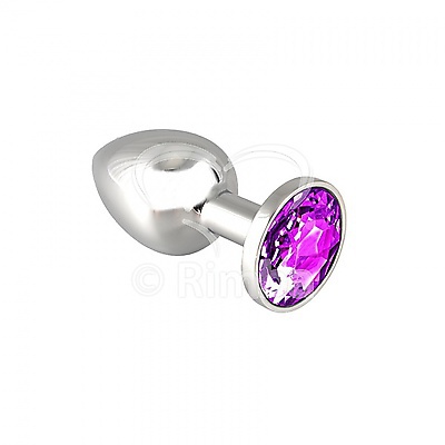 Buttplug mit Kristallstein XS violett