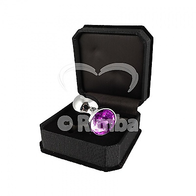 Buttplug mit Kristallstein XS violett