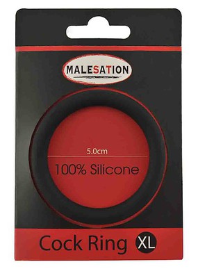 MALESATION Silicone Cock-Ring black XL (5cm)