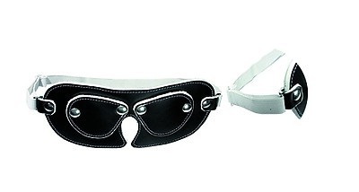 Klappenmaske schwarz weiß Ledapol LE8081