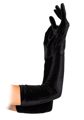 Velvet Opera Length Fingerless Gloves