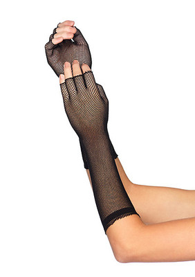 Elbow Length Micro Net Fingerless Gloves
