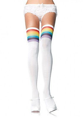 Over The Rainbow Opaque Thigh Highs