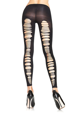  Shredded Back Opaque Footless Tights