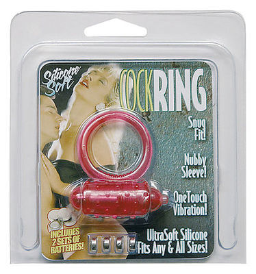 Silicone Soft Cock-Ring pink m. Vibr.