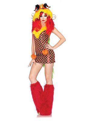 2PC. Costume Set Emperial Dragon, Dress, Dragon Hood With Tail