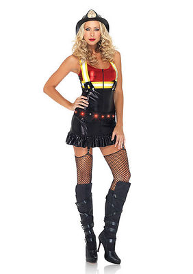2PC. Hot Spot Honey Costume Set With Garter Dress With Lame Bodice And Led Light Up Belt