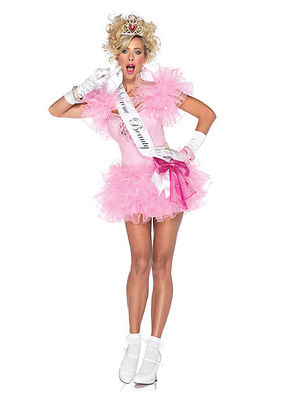 3PC. Little Miss Supreme Beauty Costume Set With Dress With Organza Skirt, Sash And Crown
