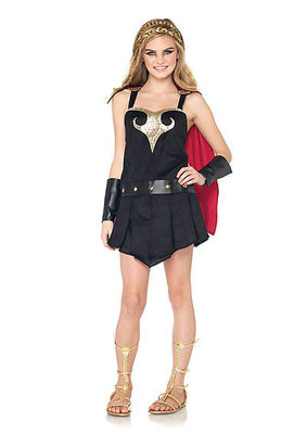 4PC. Jr. Warrior Princess Costume Set Dress With Studded Belt, Arm Cuffs, Cape, Head Piece