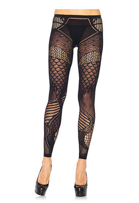 Art Deco Woven Footless Tights