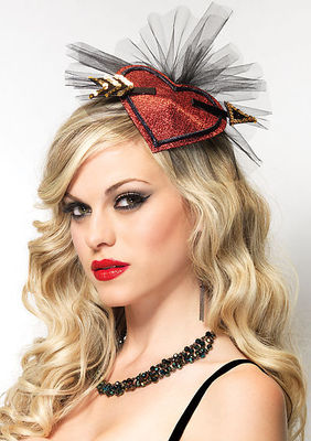 Cupid Lurex Fascinator Hair Clip With Tulle Fan Detail