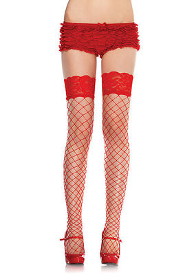 Fence Net Stocking With Lace Top