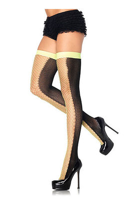 Reversible Two-Tone Duel Net Thigh Highs