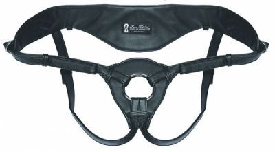 LUX FETISH Patent Leather Strap-on Harness black