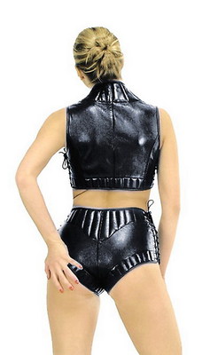 Sexy Lederhotpants für Damen mit vorderem Reißverschluss Ledapol LE0884