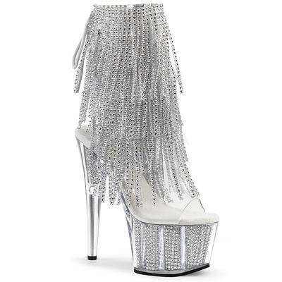 Strass Plateaustiefelette ADORE-1017SRS silber