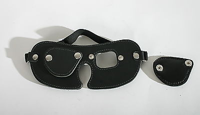 Augenmaske mit Druckknopf Klappen Ledapol LE8030