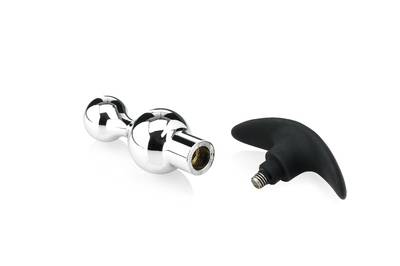 Butt Plug with Removable Black Silicone Anchor