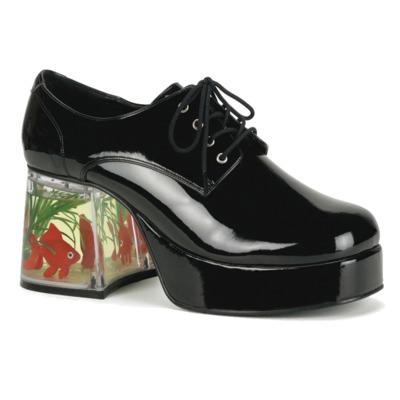 Disco Schuh für Männer mit Blockabsatz PIMP-02 schwarz