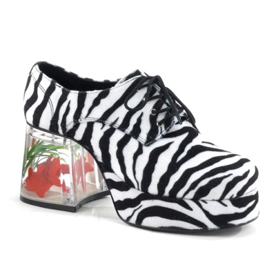 Disco Schuh für Männer mit Blockabsatz PIMP-02 zebra