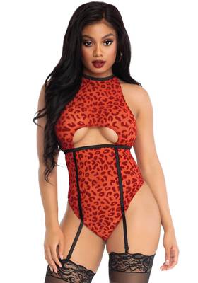 Roter Straps Body leopard