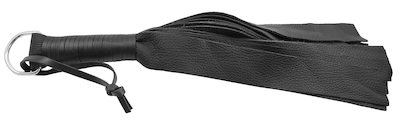 Leder-Peitsche mit 12 Riemen schwarz