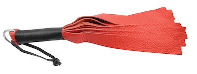 Leder-Peitsche mit 12 Riemen rot