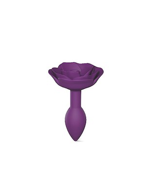 Analplug - Violett Größe S mit Rose