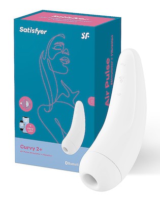 Air Puls Stimulator mit Vibration Curvy 2+ White mit. Bluetooth und App
