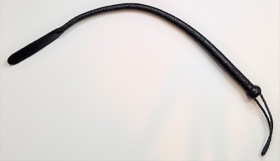 80cm lange Single Tail aus schwarzem  Leder