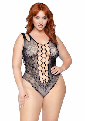 Sexy Plus Size Body aus Netz