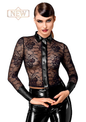 Noirelle Lace Button-up Spitzen Bluse