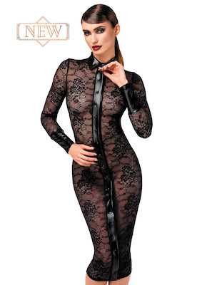 Noirelle Lace Button-up Midi Kleid