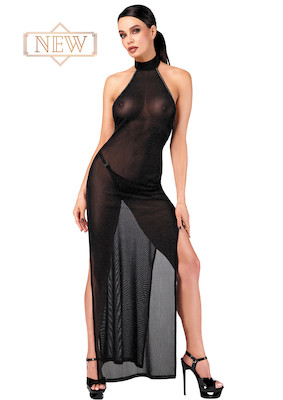 Onyx Twin-slit Long Dress