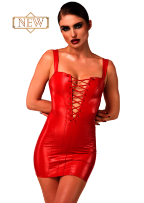 Bombshell Lace-Up Mini Kleid mit Schnürung rot