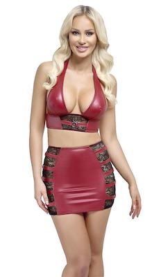 Crop Top & Minirock Set – Rot