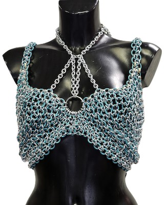 Ketten-BH silber/türkis