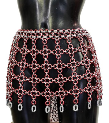 Rot silberner Ketten Rock