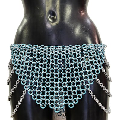 Türkisgrün silberner Kettenrock