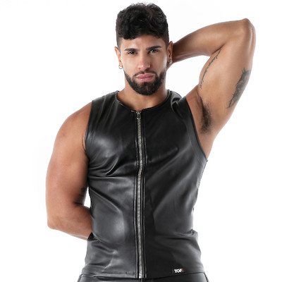 Kinky Zipped Tank Top Black