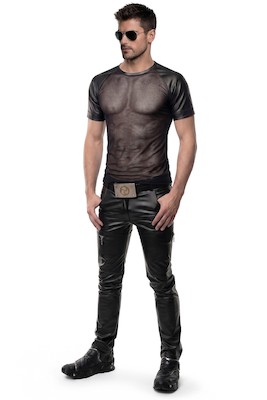 T-Shirt aus Mesh und Wetlook