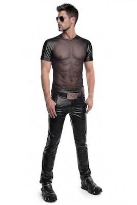 Mesh T-Shirt mit perforierten Ärmeln