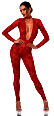 Lovebite Plunging V Catsuit
