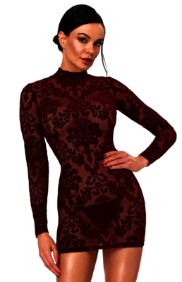 Masquerade Mini Kleid weinrot