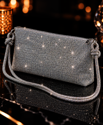 Glamouröse Strass-Handtasche in Silber