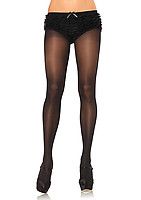 Opaque Sheer To Waist Tights With Cotton Crotch