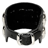Lederarmband / 2 R. Totenkopfnieten