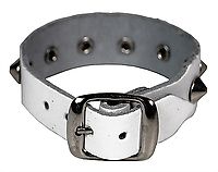Lederarmband / Weiß 1 R. Spitznieten
