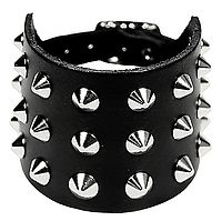 Lederarmband / 3 R. Spitznieten