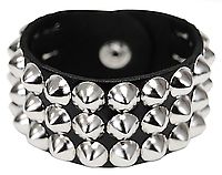 Kunstlederarmband / 3 R. Spitznieten